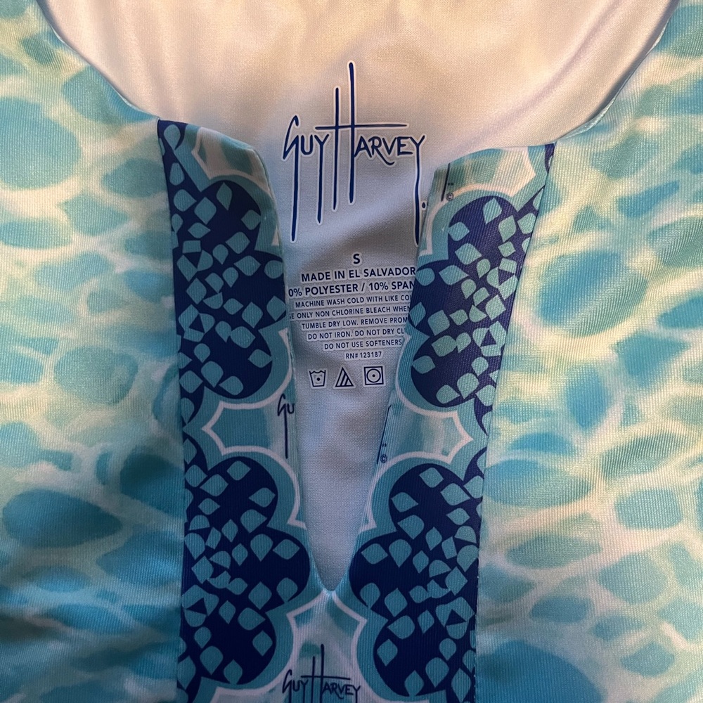 Guy Harvey Swim Cover up Dress Beach Glass Blue and Green white SzS BNWTS!!